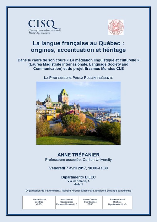 Anne Trépanier, La langue française au Québec: origines, accentuation et héritage